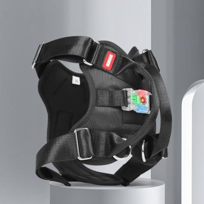 China Dog Harness Vest Heavy Duty Padded Reflective USB Nylon Material Oxford Made  LED Light for sale