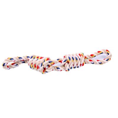 China Sustainable Mixed Color Dog Chew Toy for Large Breeds Bite-Resistant Labrador and Golden Retriever Polygonal Stick Rope for sale