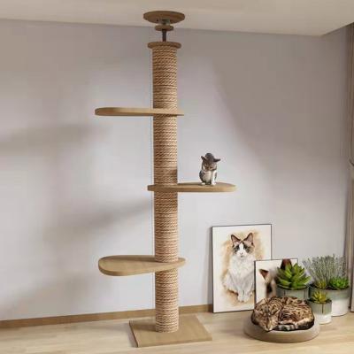 China Casa de mascotas De piso a techo Árbol de gato Condominio Muebles Rasguño Post Juego interactivo en venta