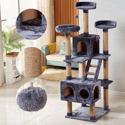 China Diseño original personalizado Piel falsa de cáñamo cuerda de gato árbol rasguño como foto o juguetes personalizados Tipo de juguetes interactivos en venta