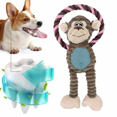 China Monkey Shape Indestructible Plush Dog Toys Soft Dog Toys For Heavy Chewers for sale