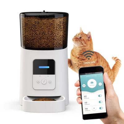 China Plastic Smart Pet Feeder 600ml Automatic Cat Feeder Wifi 110V-240V for sale