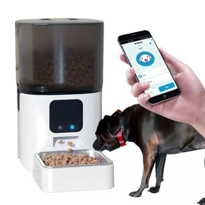 China White ABS 6L Smart Cat Feeder Automatic Pet Camera Feeder For Small Animals for sale