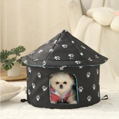 China Cama de animais de estimação impermeável Logotipo personalizado Casa de cães dobrável de inverno para casa de animais de estimação à venda