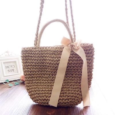 China Fashion Hot New Fashion Women Girl Mesh Weaved Beach Handbag Straw Cross - Body Bag for sale