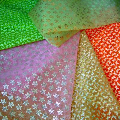 China 2018 Fusible Ruffled African Net Fabric 280gsm Organza Textile Knit Types, Nylon Tulle Fabric for sale