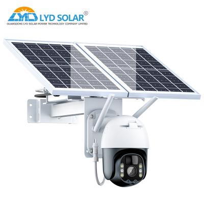 China Solarpanel 4G CCTV Solarkamera H.265 H.264 3,6 mm Objektiv Solarbetriebene Videokamera zu verkaufen