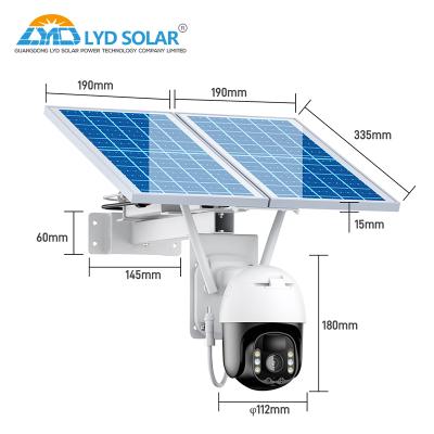 China 128GB TF Card 4G Solar Security Camera 4mm Lens Cctv Camera Solar Panel for sale