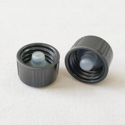 China Non Spill Black Phenolic Cap 13-425 , Baklite Cap With Polycone For Glass Vials for sale