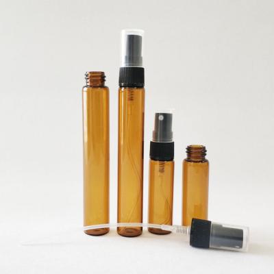 China Personal Care Amber Perfume Vial Glass Vial With Mist Sprayer for sale