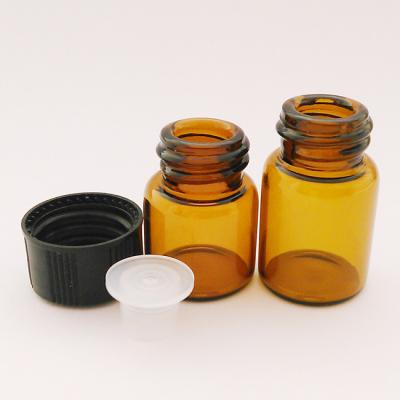 China Personal Care Reducers 1ml /2ml Amber Glass Vials w/ 5/8 Dram Vials Essential Oil Orifice for sale