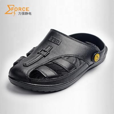 China Electronic Type Comfortable Type Cleanroom ESD SPU Workshop Light Anti-Static Slipper for sale