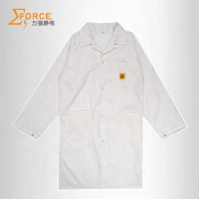 China Hot Sales ESD TC Antistatic Garment With White Color Use For Electronic Workshop for sale