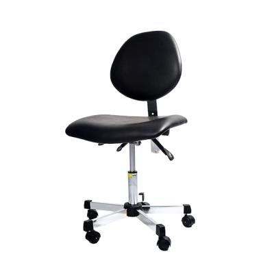 China Eco-friendly Eco-friendly Modern PU ESD Leather Ergonomic Industrial Chair With Wheels for sale