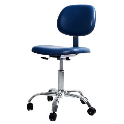 China PU Leather Comfortable Type (Height) Blue Color Adjustable ESD Chair With PA Nylon Caster for sale