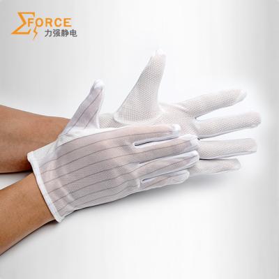 China Electronic Industry ESD Striped Glove With Anti-Slip Particle for sale