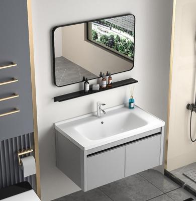 China Modern Rock Slab Space Bathroom Cabinet Combination Bathroom Sink Cabinet Aluminum for sale