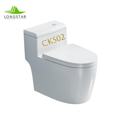 China 3/6L Longstar Double Bathroom Ware 300mm Siphonic Flush Sanitary Flush One Piece Toilet for sale