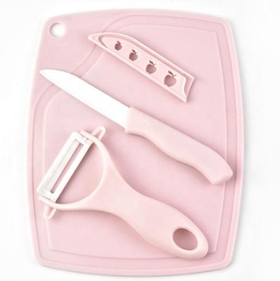 China NEW Viable Ceramic Knife Set With Chopper Paring Knife Plastic Packing 3pcs Kitchen Knife Sets for sale