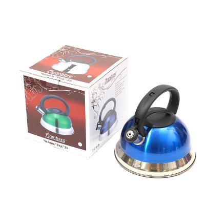 China Wholesale Sustainable Water Pot Stainless Steel Whistling Kettle Stove OEM Whistling Tea Kettle With Color Painting For Induction Stove Gas for sale