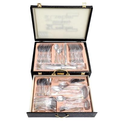 China ZP-72PCS Flatware Set Dinnerware Set Dinnerware Stainless Steel Sustainable Gold Plated 72pcs Cutlery Sets With Gift Box for sale