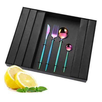 China Sustainable 24 Pcs Gift Box Package Stainless Steel Cutlery Set Wedding Flatware Set for sale