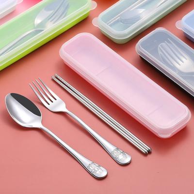 China Sustainable Creative Portable Stainless Steel Cutlery Set Travel Flatware Utensils Set for sale