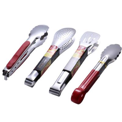 China Sustainable Factory Supply Barbecue Stainless Steel BBQ Food Tongs Kitchen Cooking Tongs for sale