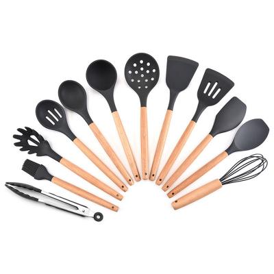 China Sustainable Kitchen Utensil Set Utensils Stainless Steel Ware Accessories Cookware Cooking Silicone Spoon for sale