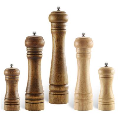 China Viable Wooden Grinder Grinders Set Electric Mills Stainless Steel Wholesale Salt and Pepper Grinder for sale