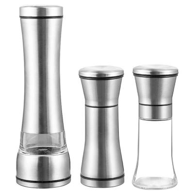 China Sustainable Stainless Steel Grinder Grinders Mills Electric Salt And Pepper Grinder Set for sale