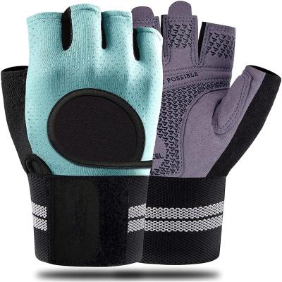 China Unisex Weightlifting Gym Workout Padded Gloves For Men With Wrist Support Exercise Gloves Palm Lifting Full Protection for sale