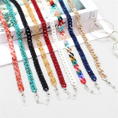 China Fashion Acrylic Resin Mask Necklaces Neck Hanging Glasses Chain Jewelry Necklaces For Trendy Women for sale