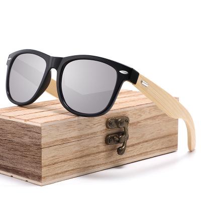 China Wholesale Bamboo Custom Logo Sun Glasses Temples Square Traveler Square PC Outdoor Frame Sunglasses for sale