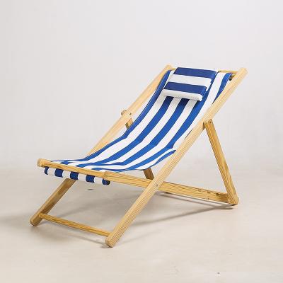 China Japanese Hot Sale 4 Position Single Chair QUAWE Furniture Folding Beach Chair Outdoor Wooden Beach Chairs for sale