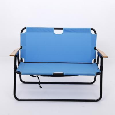 China QUAWE Japanese portable camping beach chair 2 person folding chair double outdoor foldable camping bench for sale