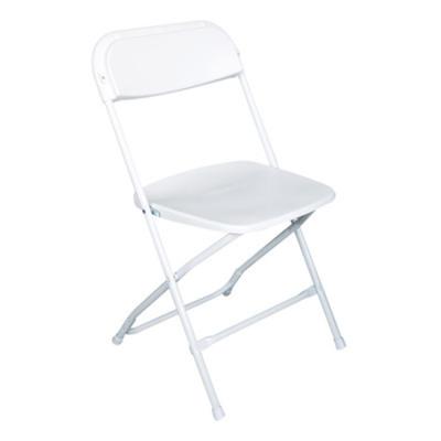 China QUAWE Modern Wholesale Foldable Wedding Chair Party Events Metal Frame White Folding Chairs for sale