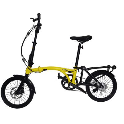 China Wholesale Aluminum Alloy 16 Inch Variable 5 Speed ​​Light Volume Aluminum Alloy Push Wheel Roll Folding Bicycle for sale