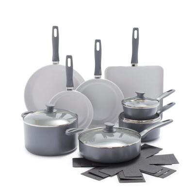 China Sustainable 15 Piece Cookware Set Non Stick Cookware Deluxe Heat Resistant Paint Aluminum Set for sale