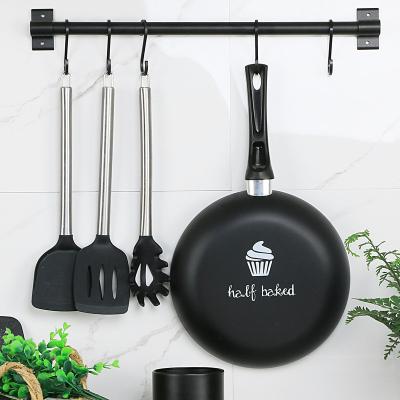 China Pretty Black Sandwich Aluminum Stick Sustainable Non Frying Pan Cookware for sale