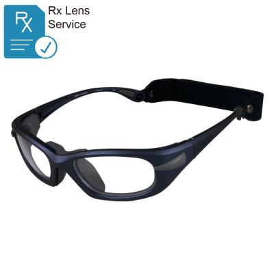 China Impact-Resistance Ready To Board Prescription Football Eyewear Sport Safety Eyeguard XL Matte Blue Protective Sports Frame for sale