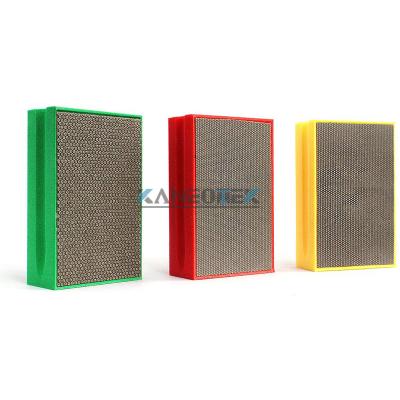 China Stone Polishing KANEOTEK 90*55mm Plated Diamond Hand Polishing Pads For Stone Granite Glass Marble Polish for sale