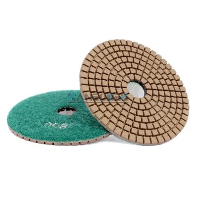 China Stone Polishing Hot Sale 4 Inch Resin Bond Diamond Wet Polishing Pads For Colored Granite, Marble, Stone, Quartz for sale