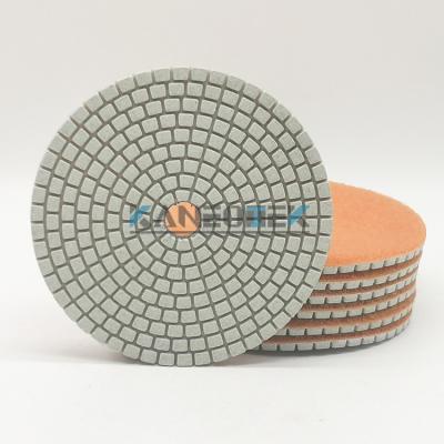 China 4 Inch Angle Grinder Diamond Polishing Pads For Stone KANEOTEK Wet And Dry Marble Granite Quartz Resin Bond for sale