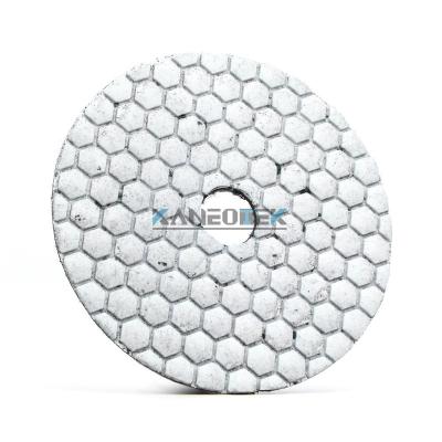 China Stone Pressed 5 Inch 125mm Diamond Dry Polishing Pads For Marble, Granite, Stone for sale