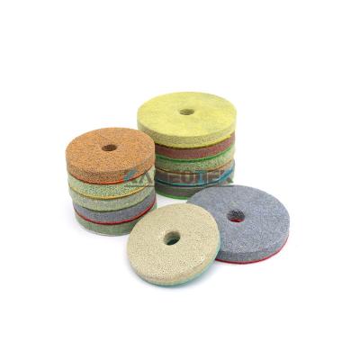 China 4inch Stone Polishing Diamond Sponge Nylon Polishing Pads for Granite, Marble, Stone for sale