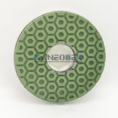 China Stone Edge Polishing KANEOTEK Honeycomb Green Color Snail Lock Edge Wet Flexible Polish Pads for Artificial Stones Granite Marble Edge Polish for sale