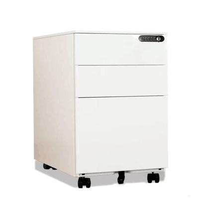 China Modern 3 Drawers Steel Mobile Pedestals Metal Filing Storage Cabinet for sale