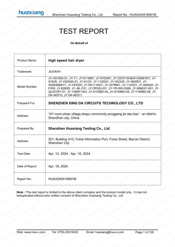 UL - Shenzhen Xing Da Circuits Technology Co., Ltd.