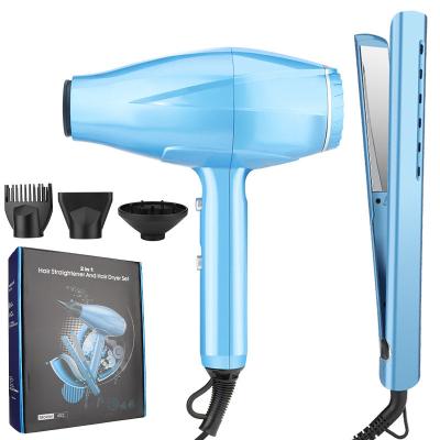 China 2 in 1 Hair Dryer and Hair Straightener Set Professional High Power 2200W Hair Care Gift Set for sale